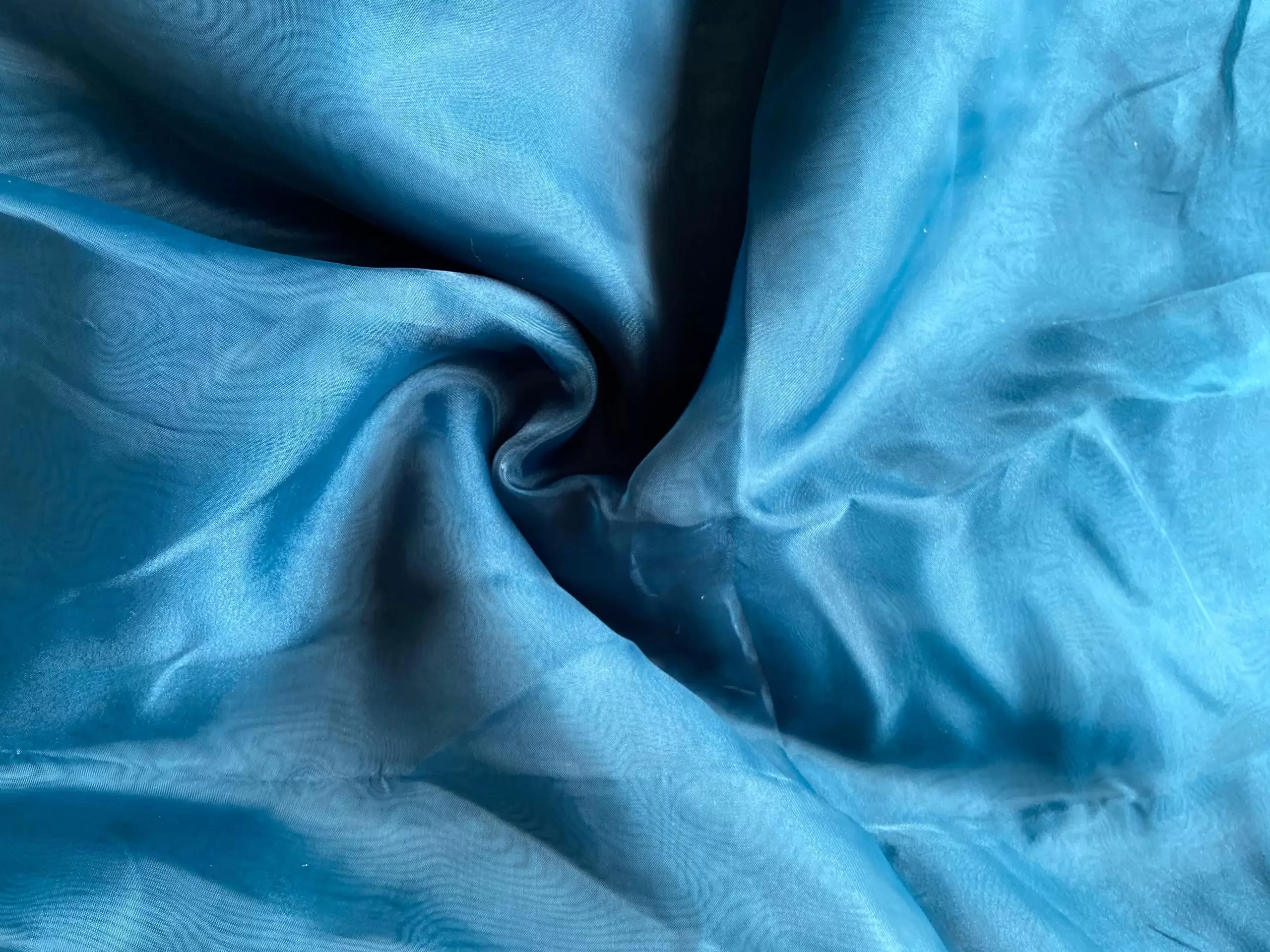 Teal blue Plain organza fabric