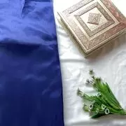 Navy blue plain organza fabric