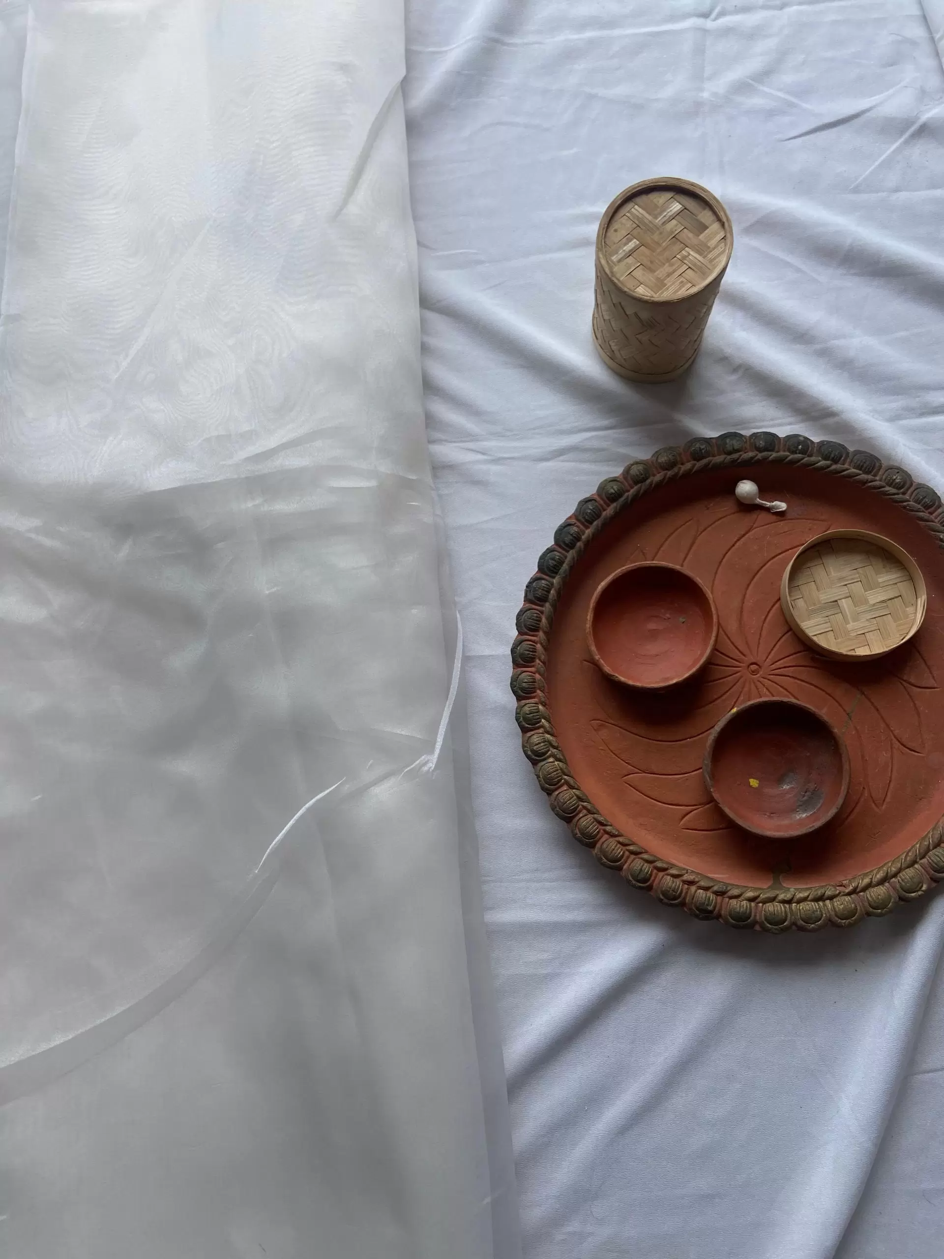 White Plain organza fabric