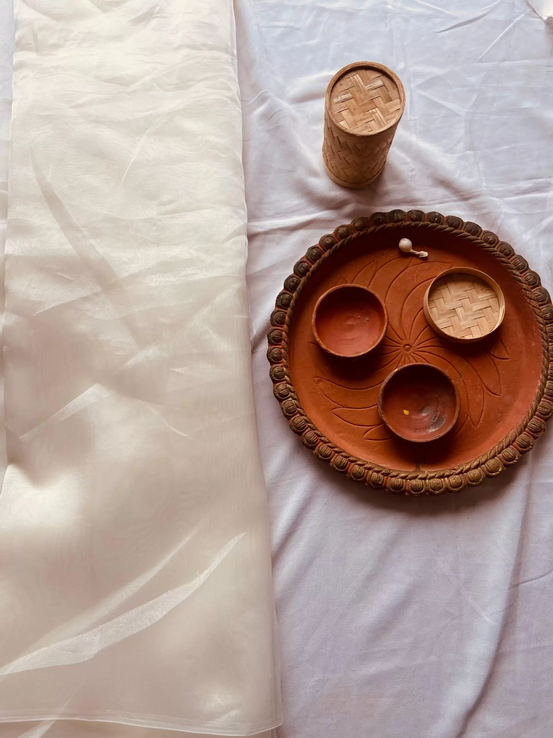 Off white Plain organza fabric