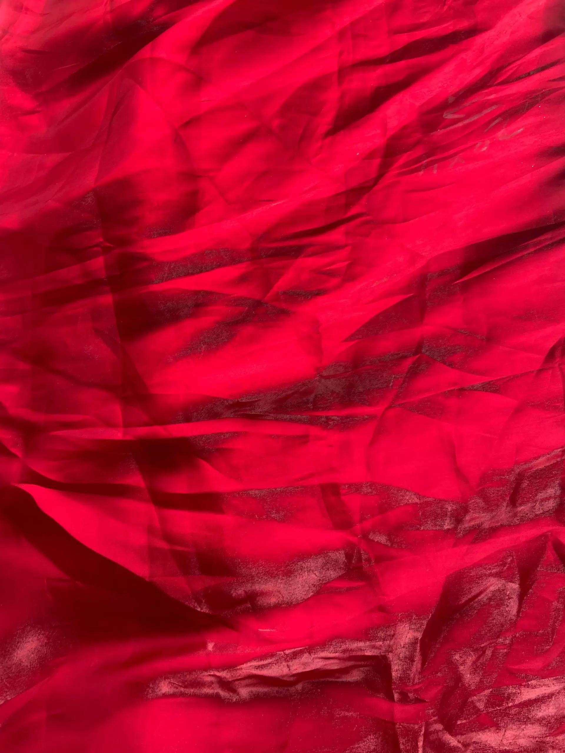 Red gales glass organza plain fabric