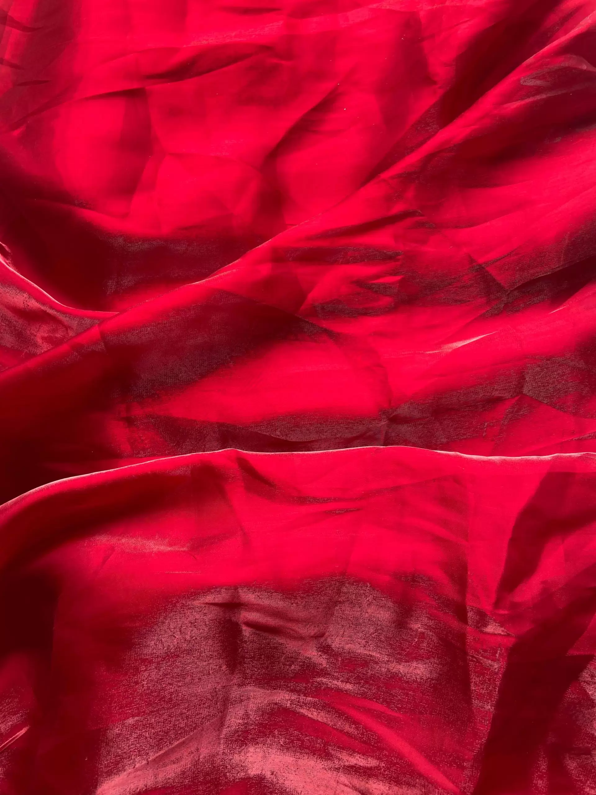 Red gales glass organza plain fabric