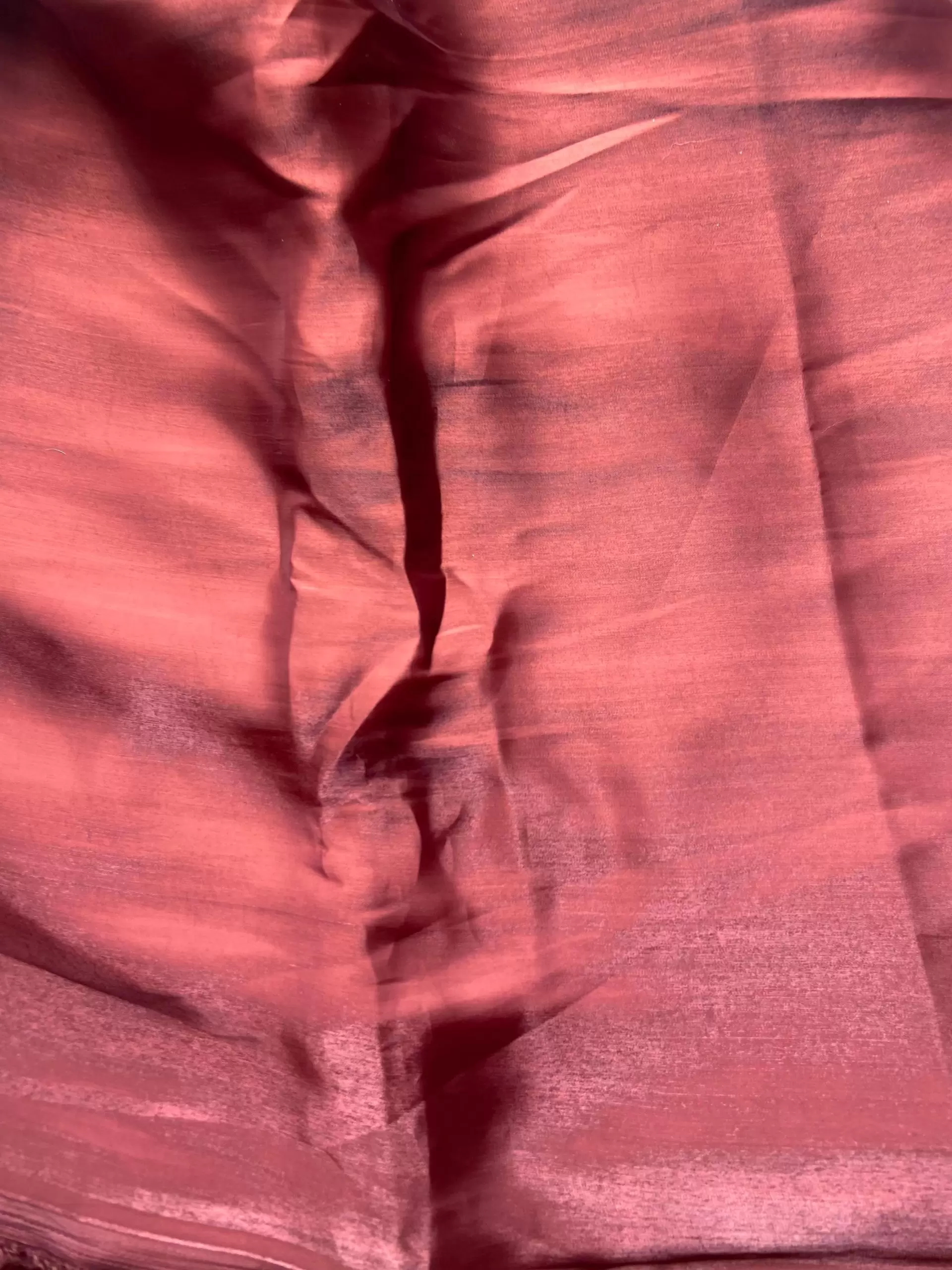 Maroon oak gales glass organza plain fabric