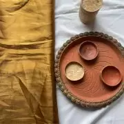 Golden brown gales glass organza plain fabric