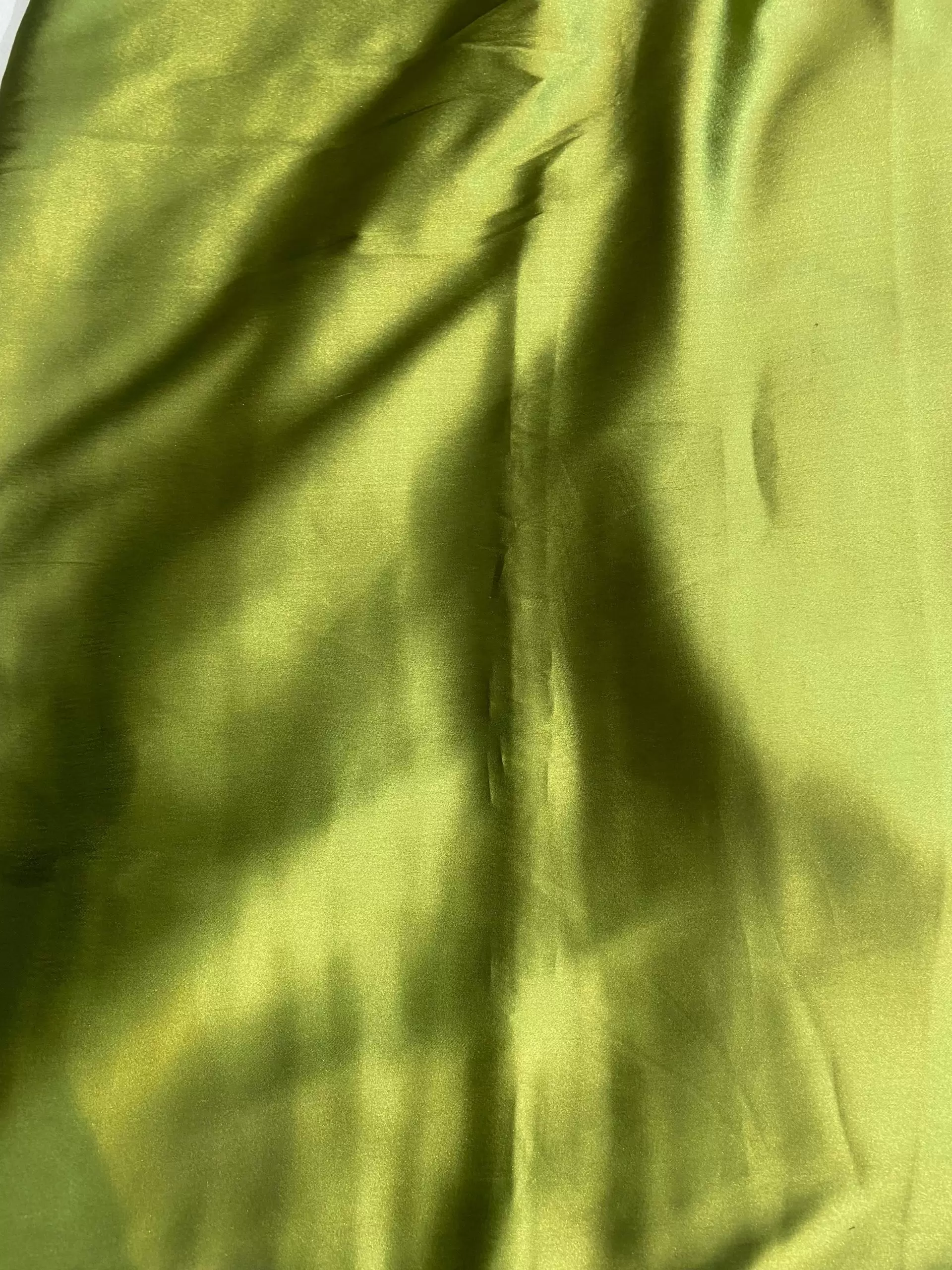 Oliver green plain moss satin fabric