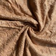 Golden tone on tone chikankari embroidered Pure mysore silk fabric