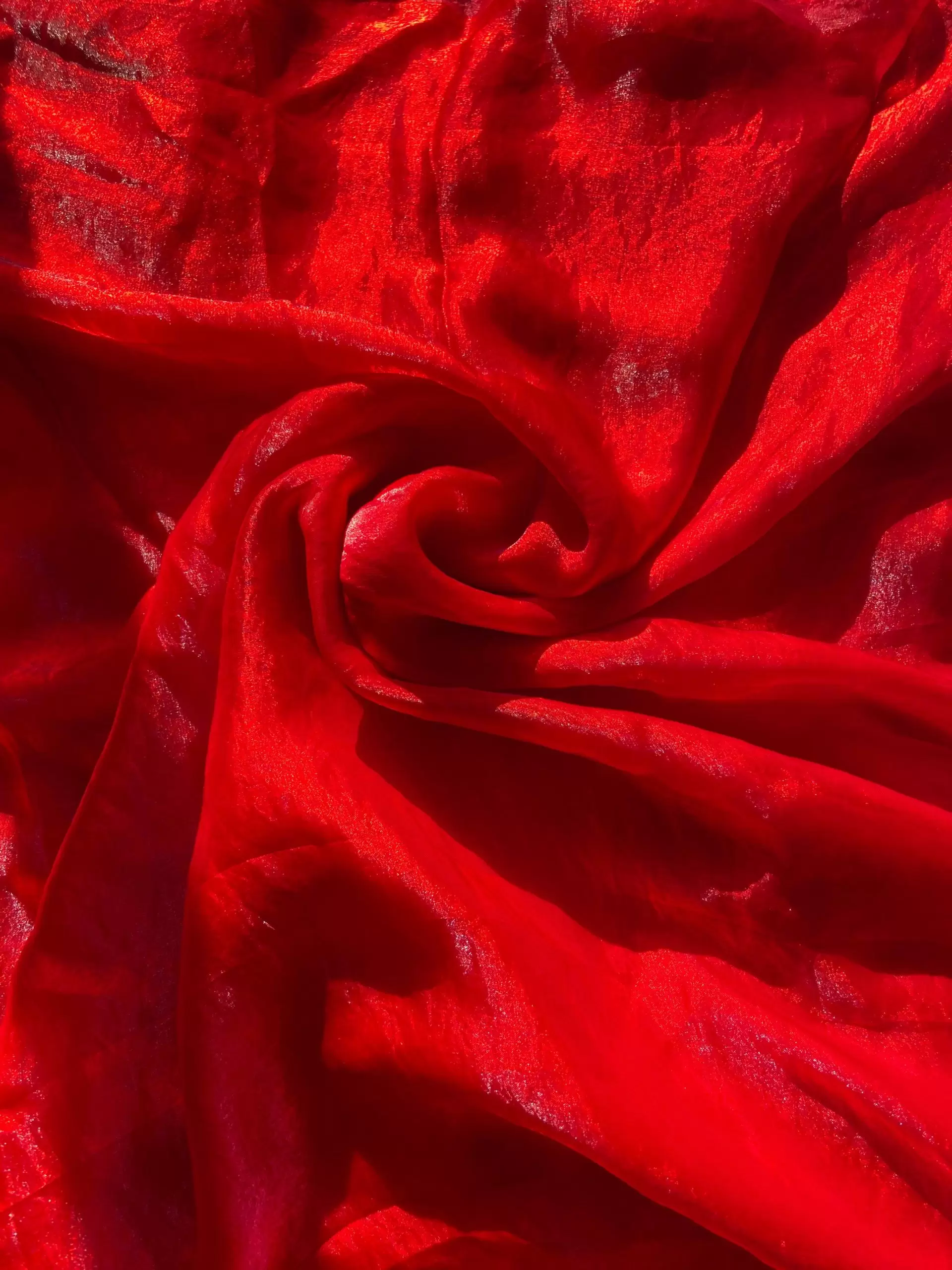 Red plain silk satin fabric