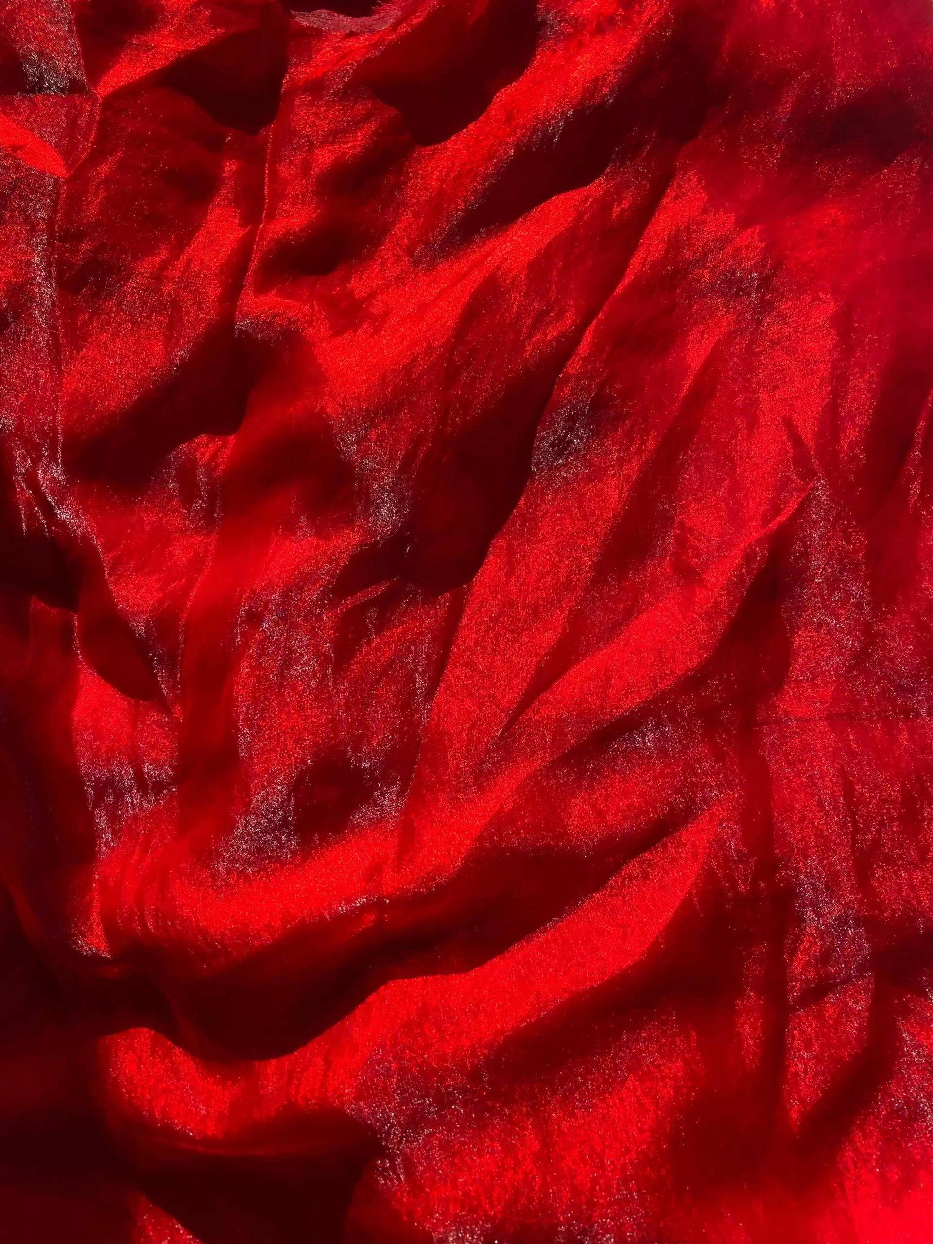 Red plain silk satin fabric