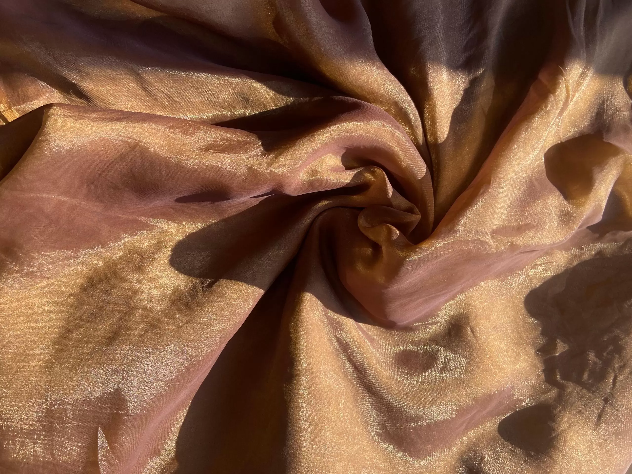Golden plain silk satin fabric