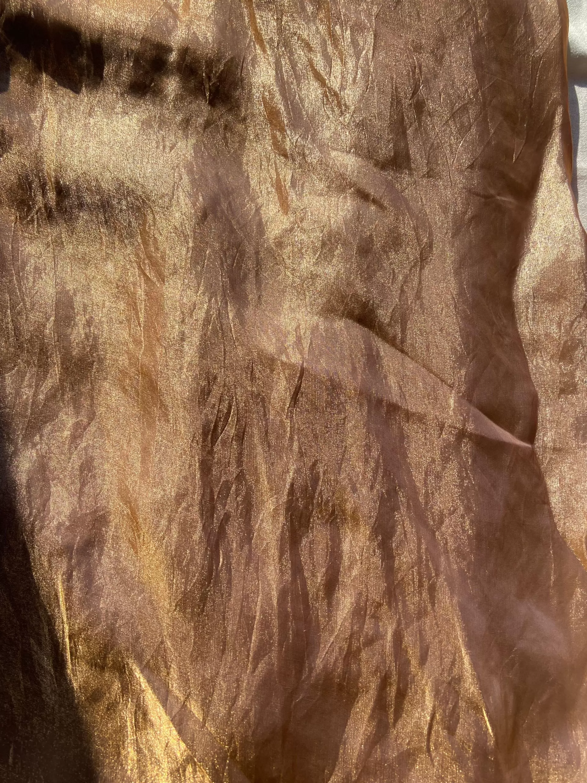 Brown plain silk satin fabric