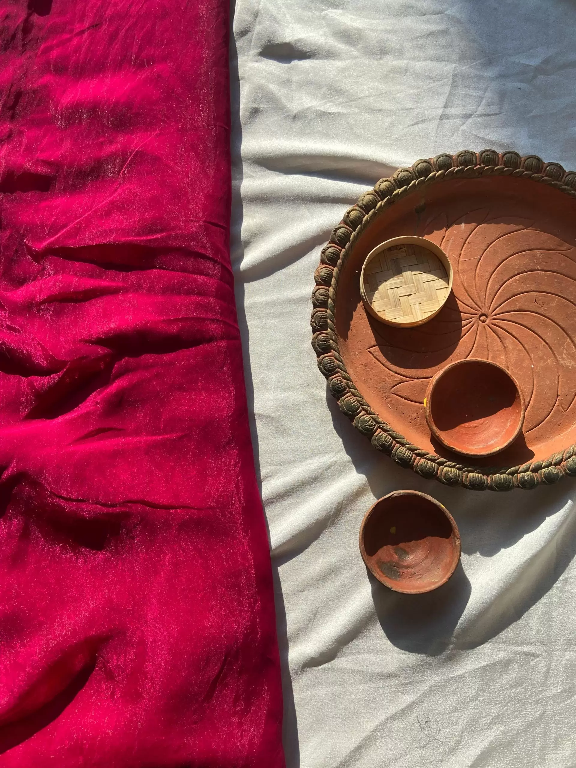 Rani pink plain silk satin fabric