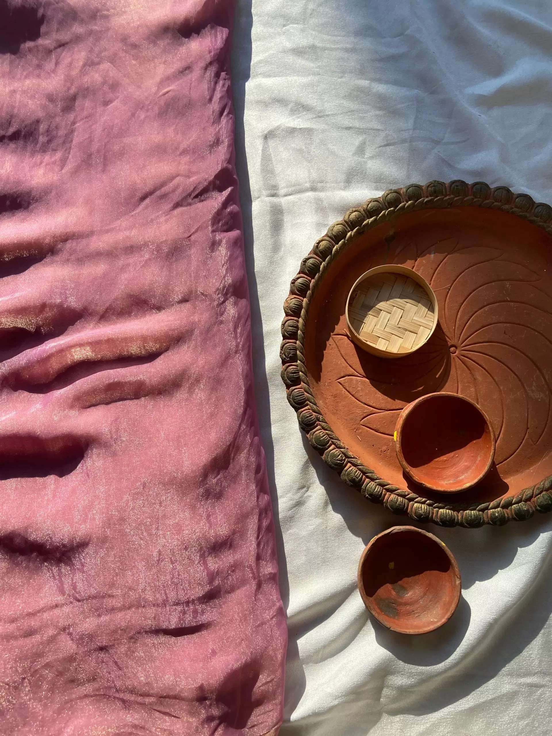 Blush pink plain silk satin fabric