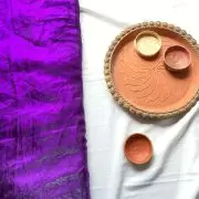 Purple plain organza satin fabric