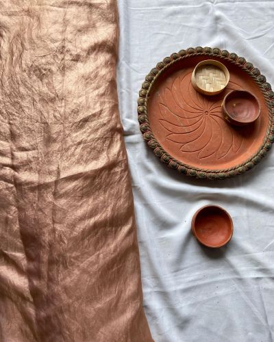 Golden plain organza satin fabric