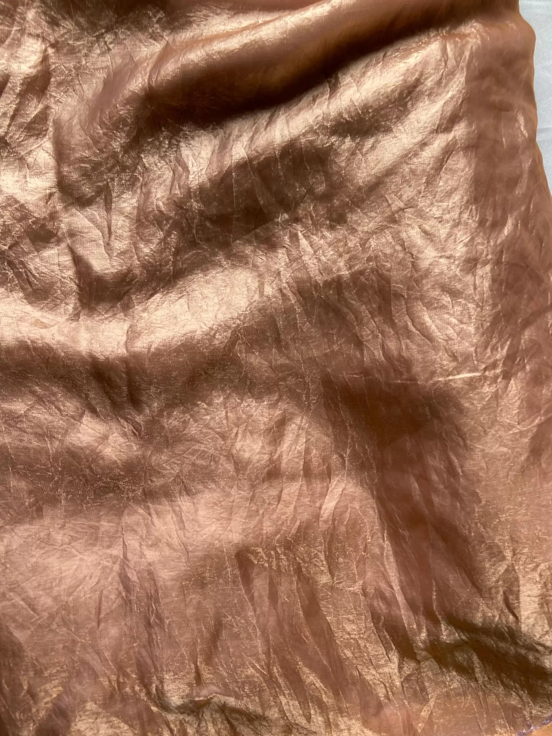 Golden plain organza satin fabric