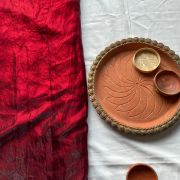 Maroon plain organza satin fabric
