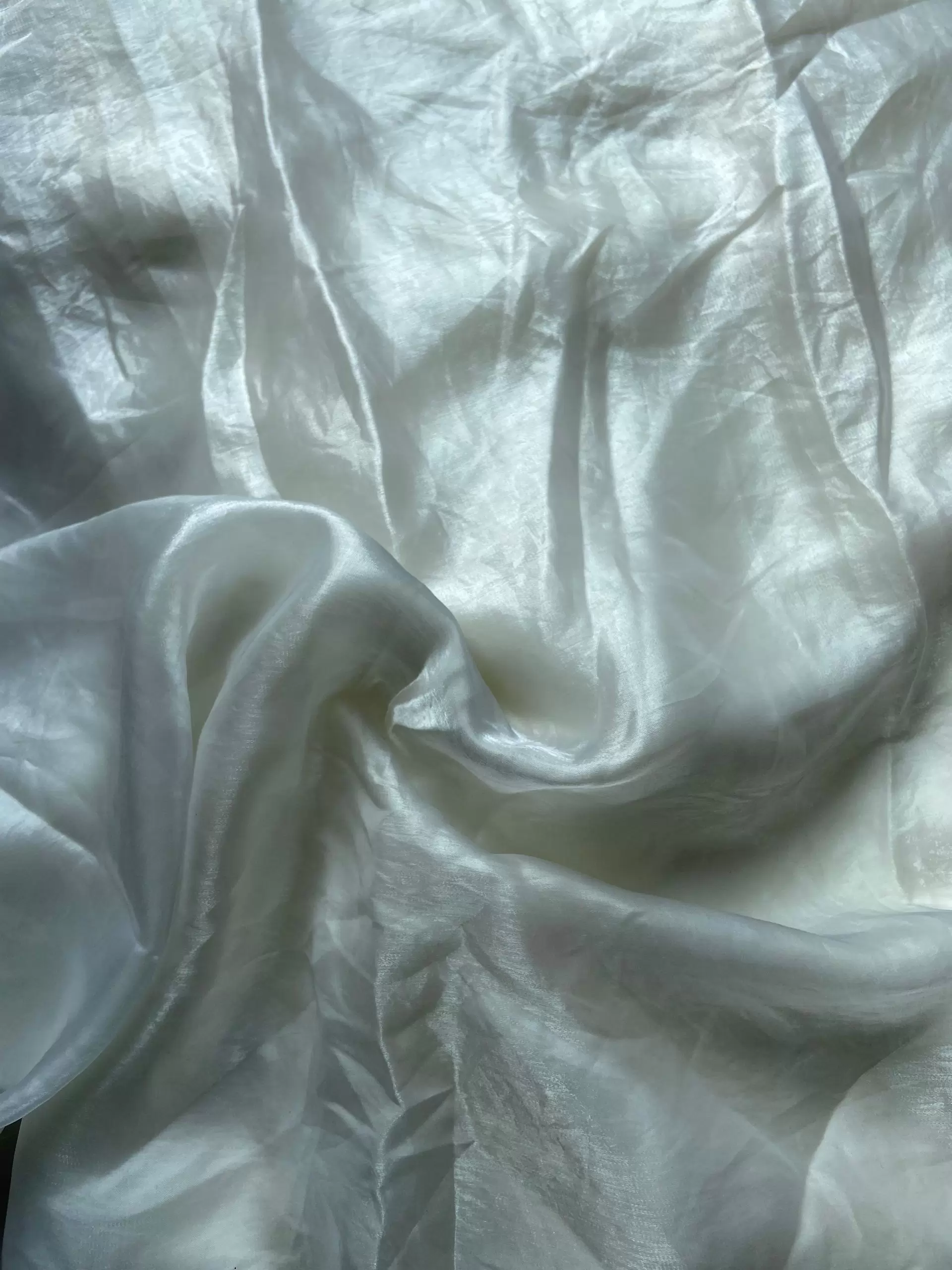 White plain organza satin fabric