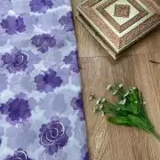 Purple floral Print With Gold Foil Detailing Fabric