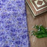 Lavender floral Print With Buti Work On Glass Organza Fabric