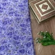 Lavender floral Print With Buti Work On Glass Organza Fabric
