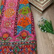 Light Pink Lehenga Style with Multicolour Position Print – Pure Crepe Fabric