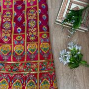 Rani Pink Lehenga Style in Multicolour Position Print Pure Crepe Fabric