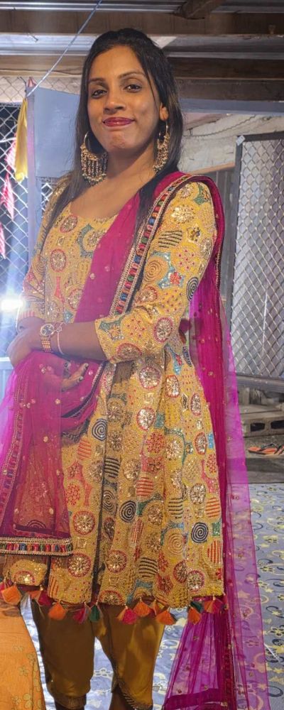 Heavy Multi Coloured Thread & Sequin Embroidery Dress