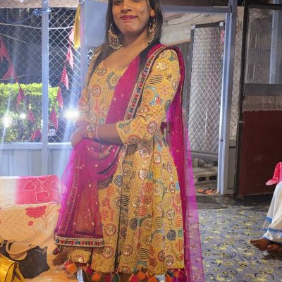 Heavy Multi Coloured Thread & Sequin Embroidery Dress