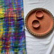 Pure Chinon multi Hand tie dyed fabric