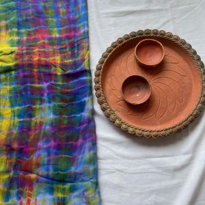 Pure Chinon multi Hand tie dyed fabric