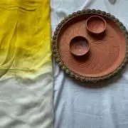 Off white two yellow shaded Puget Fabric