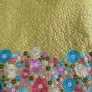 Bright Yellow Lehenga Style With Multicoloured Floral Pattern Mirror & Thread Embroidery Georgette Fabric”