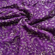 All over zari Embroidery in dark purple pure Crepe fabric