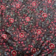 Multicolor Floral Thread and Sequin Embroidered on Purple Pure Georgette Fabric