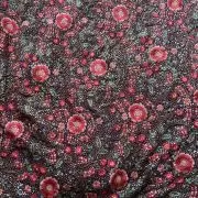 Multicolor Floral Thread and Sequin Embroidered on Purple Pure Georgette Fabric