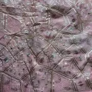 Multicolor abstract Sequin and Gota Embroidered on Pink Pure chinon Fabric