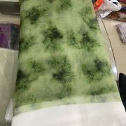 Oliver Green Lehenga Style With Tie & Dye Shibori Printed and Gold Foil Embroidery Organza Fabric