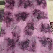 Wine Lehenga Style With Tie & Dye Shibori Printed and Gold Foil Embroidery Organza Fabric
