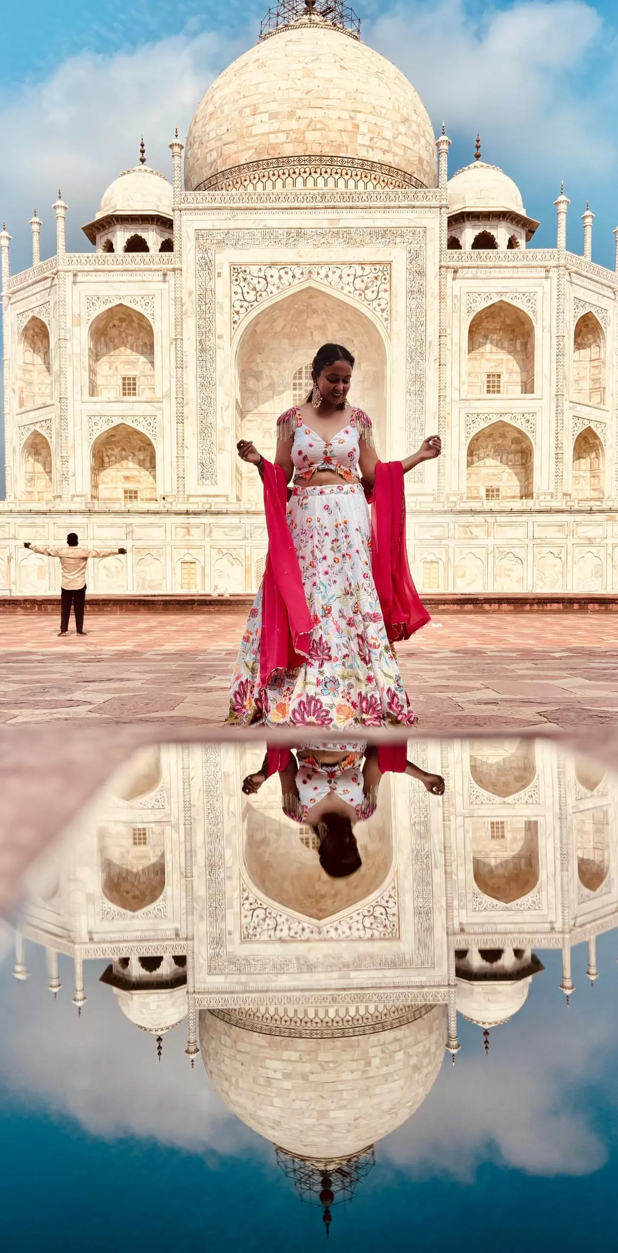 Ivory multi coloured heavy thread and sequin embroidered lehenga with hand embroidered details