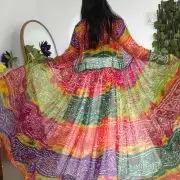 Multi-Coloured Bandhej Printed 3-Meter Chiffon Shrug