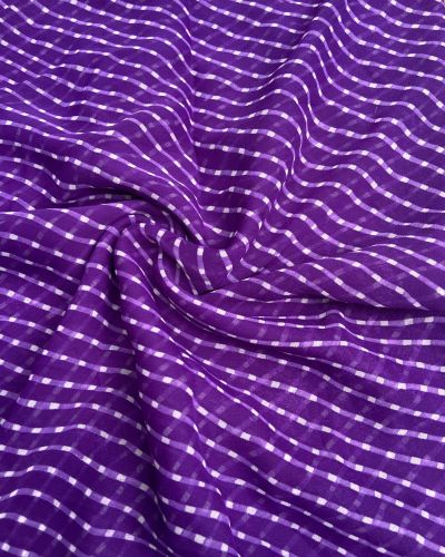 Leheriya Printed Georgette Fabric in Purple
