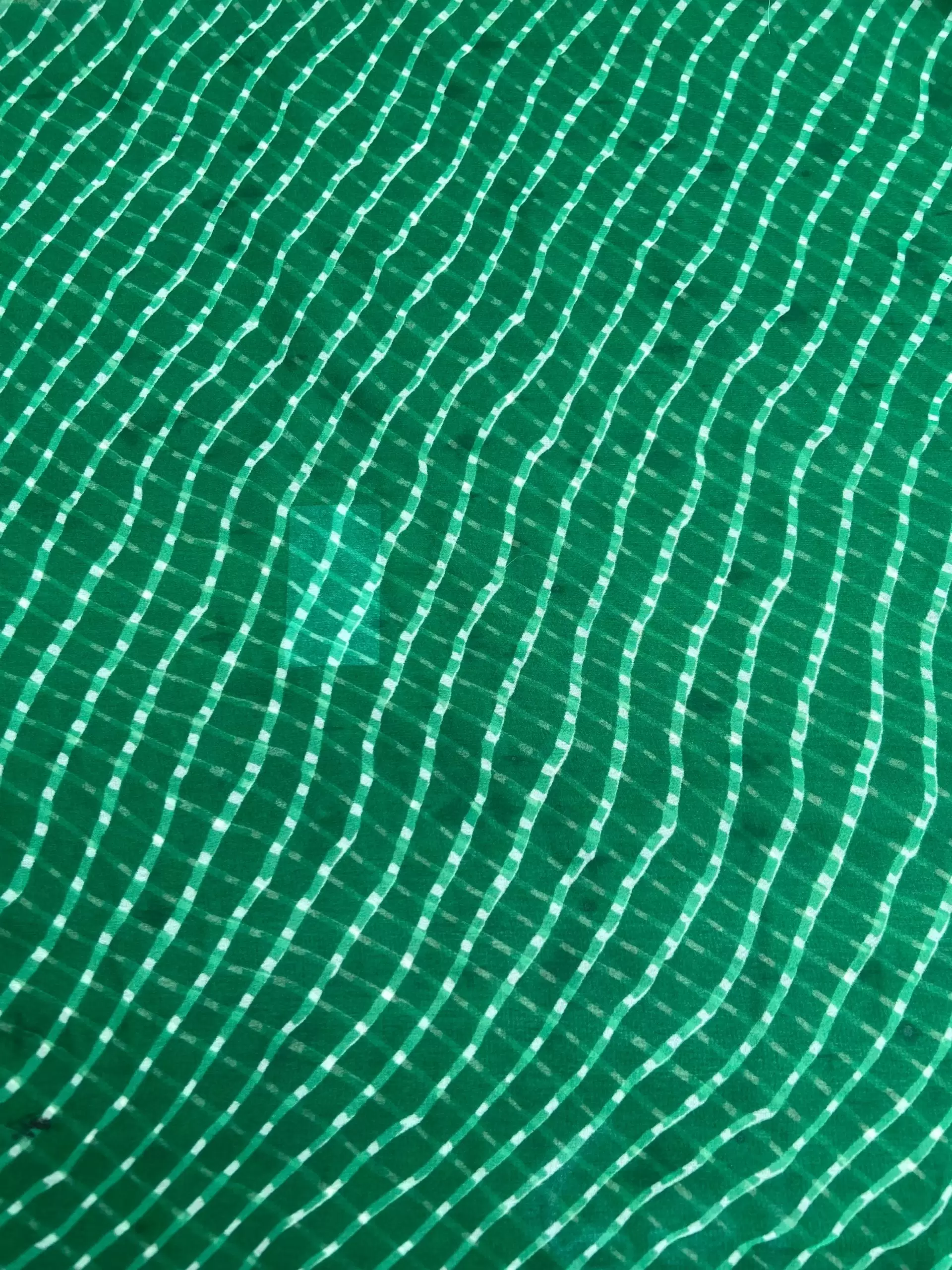 Leheriya Printed Georgette Fabric in Green