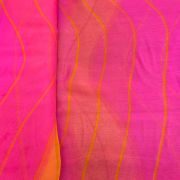 Yellow and pink printed georgette fabric