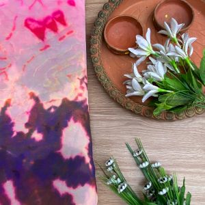Multicoloured Shibori Print Georgette Fabric