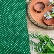 Leheriya Printed Georgette Fabric in Green