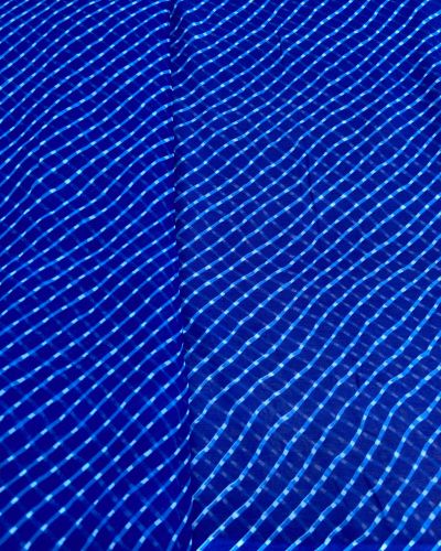 Leheriya Printed Georgette Fabric in Blue