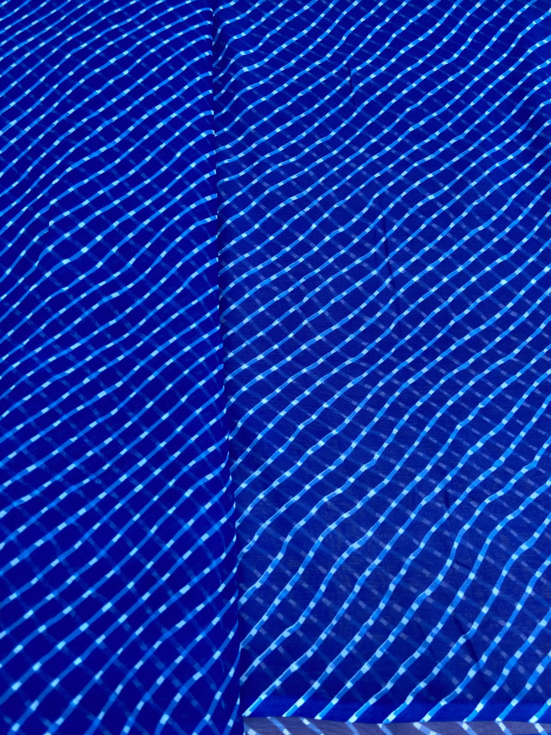 Leheriya Printed Georgette Fabric in Blue