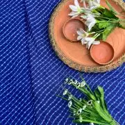 Leheriya Printed Georgette Fabric in Blue