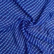 Leheriya Printed Georgette Fabric in Blue