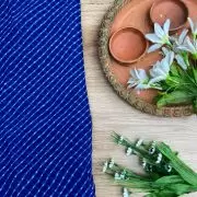 Leheriya Printed Georgette Fabric in Blue